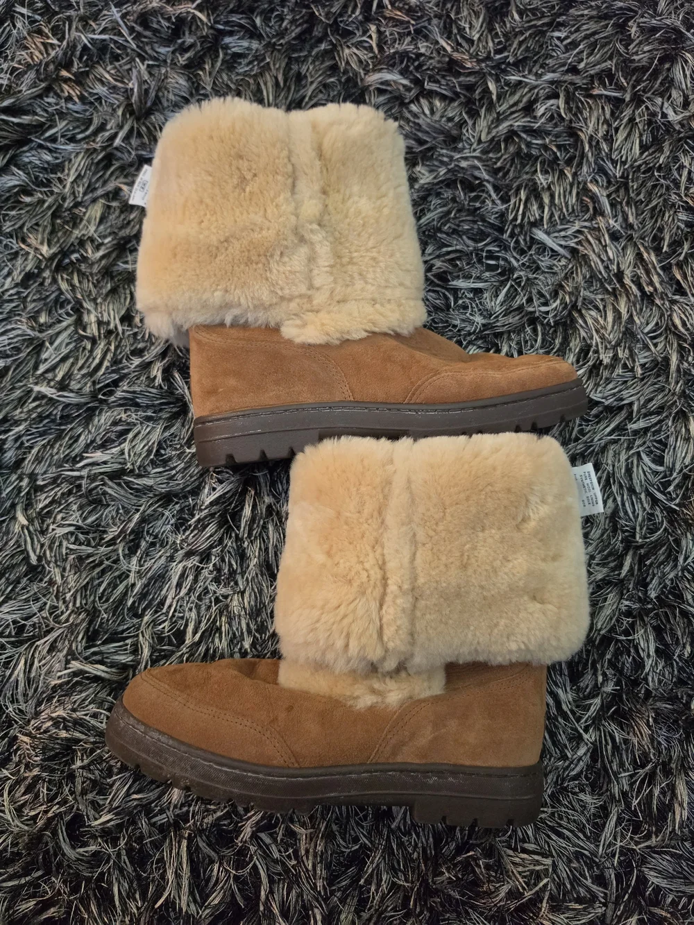 UGG Chestnut Suede Shearling Mid-Calf Boots